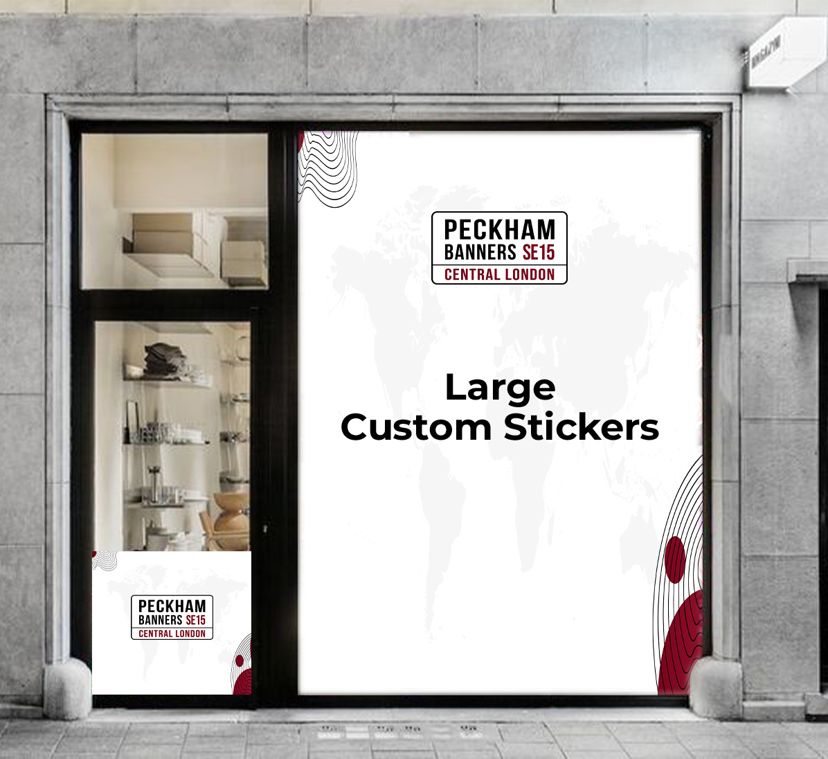 Large custom stickers same day next day delivery london